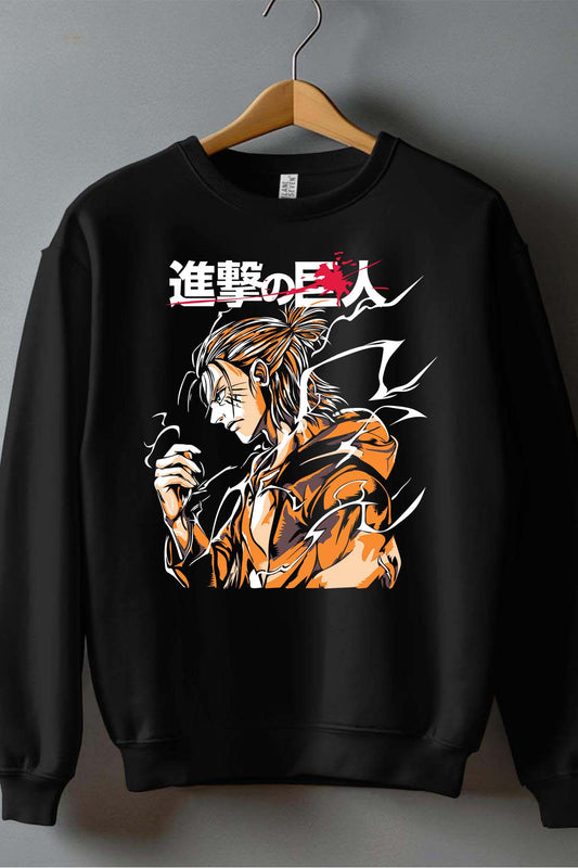 COULEUR:Noir|Sweat Col Rond Homme | Attaques des Titans 8 Noir