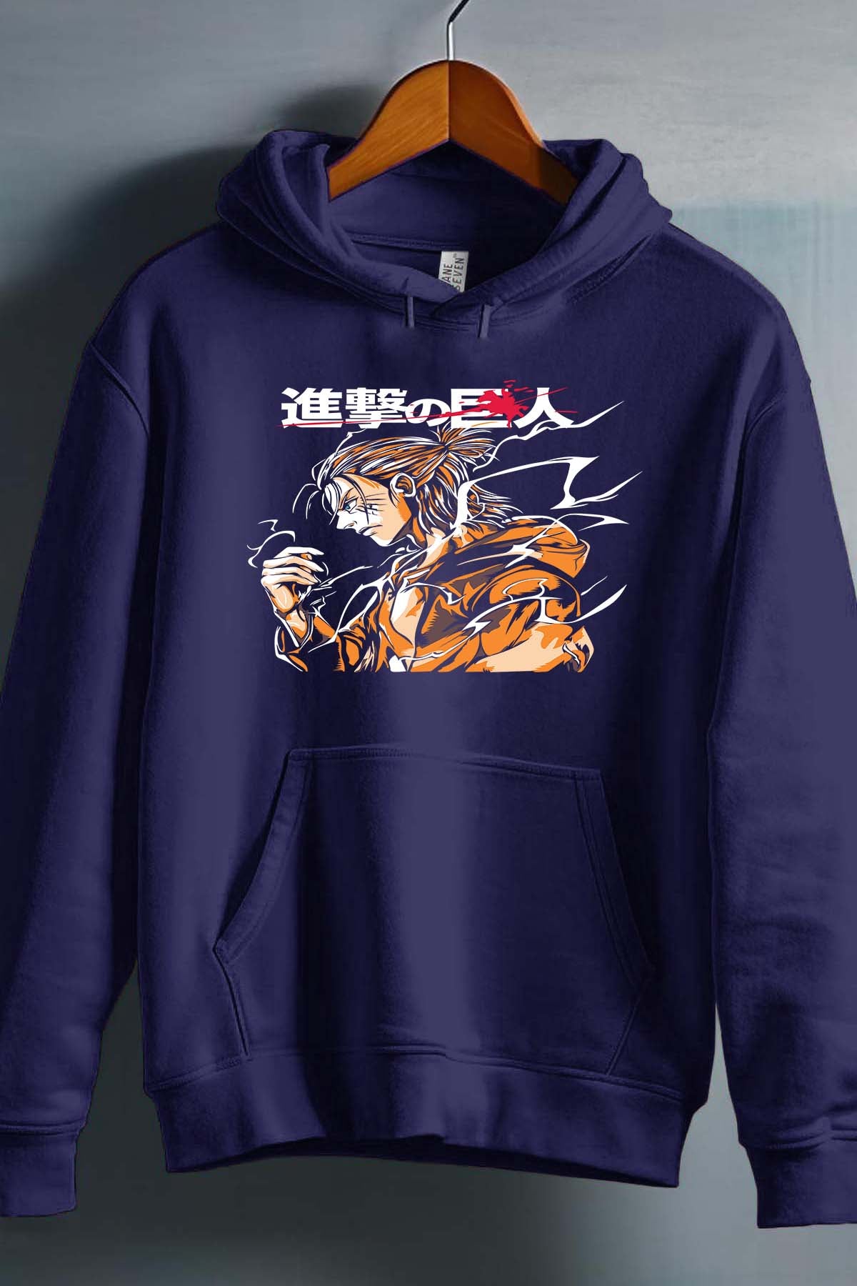COULEUR:Marine|Sweat Capuche Homme | Attaques des Titans 8 Marine