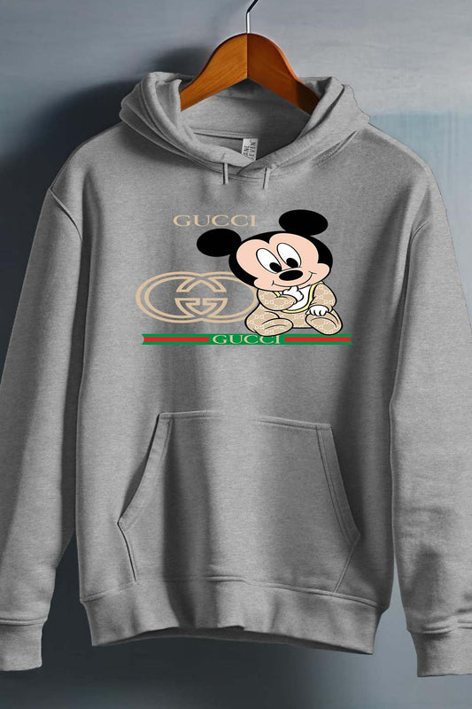 COULEUR:Gris|Sweat Capuche Fille | BB Mickey Gucci Adorable Gris