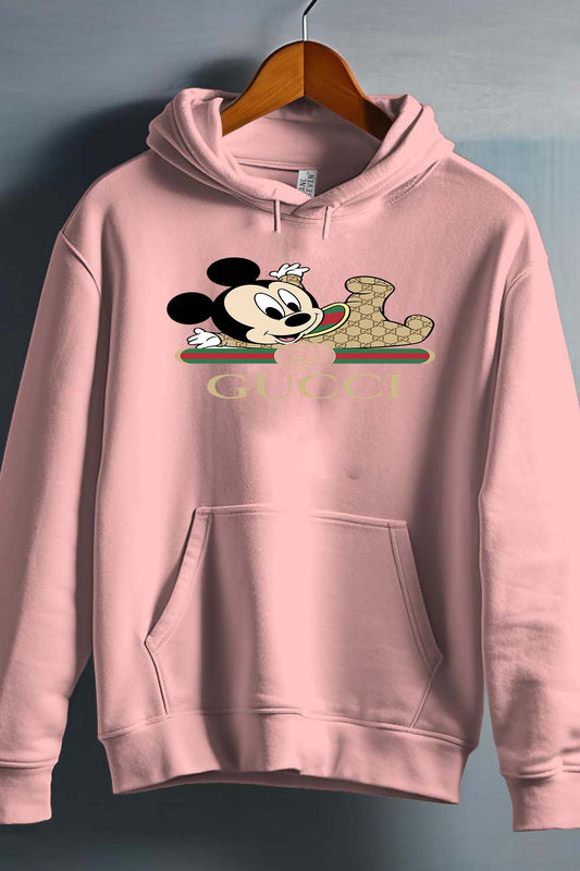COULEUR:Rose|Sweat Capuche Fille | BB Mickey Gucci Allongé Rose