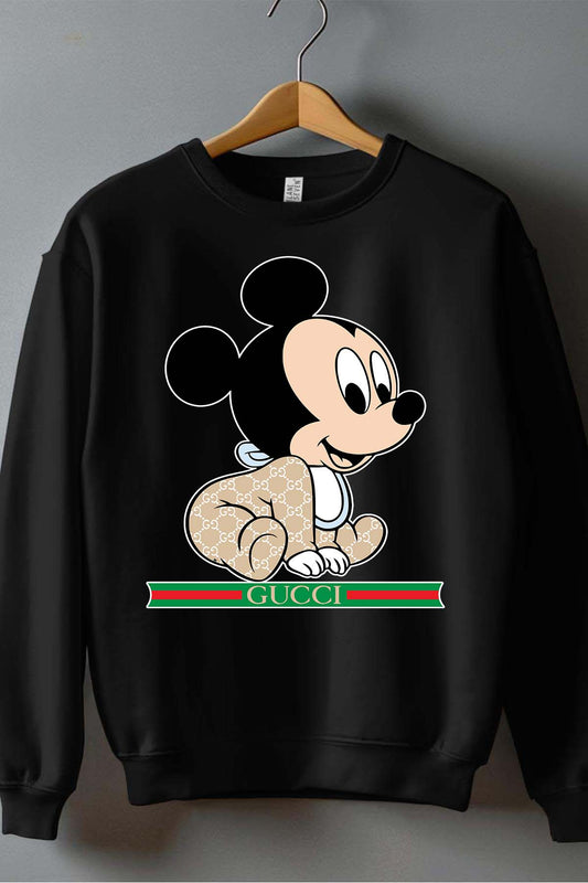 COULEUR:Noir|Sweat Col Rond Garçon | BB Mickey Gucci Assis Noir