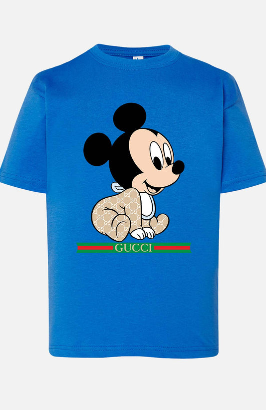 COULEUR:Bleu Roi|T-shirt Garçon | BB Mickey Gucci Assis Bleu Roi