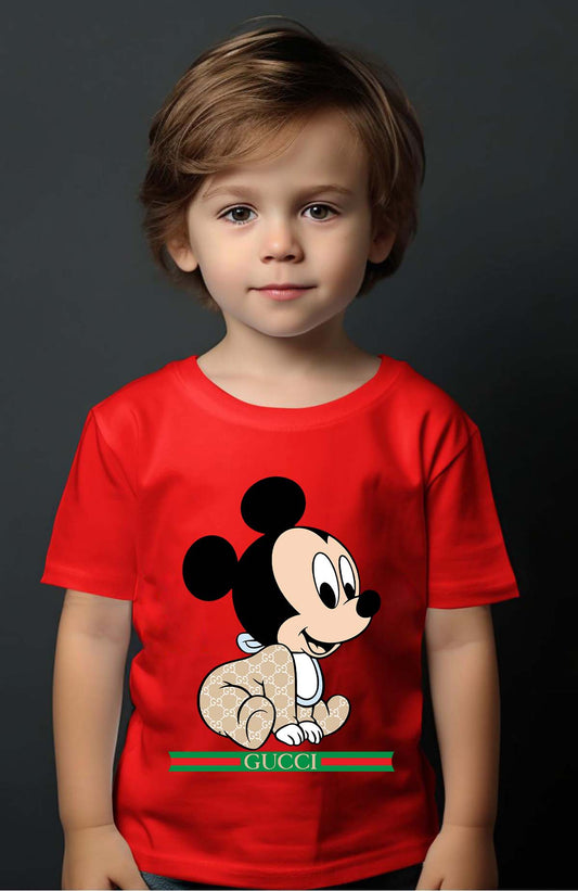 COULEUR:Rouge|T-shirt Garçon | BB Mickey Gucci Assis Rouge