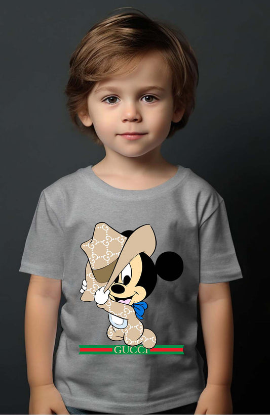 COULEUR:Gris|T-shirt Garçon | BB Mickey Gucci Chapeau Gris