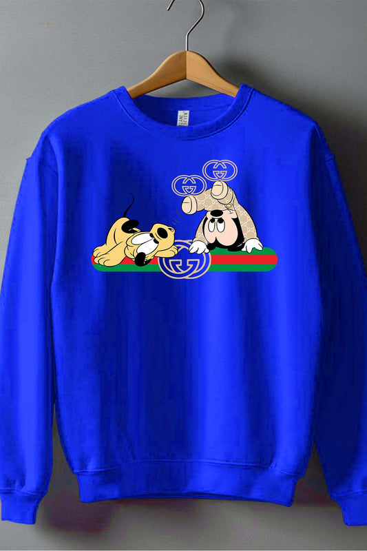 COULEUR:Bleu Roi|Sweat Col Rond Garçon | BB Mickey Plutit Gucci Bleu Roi
