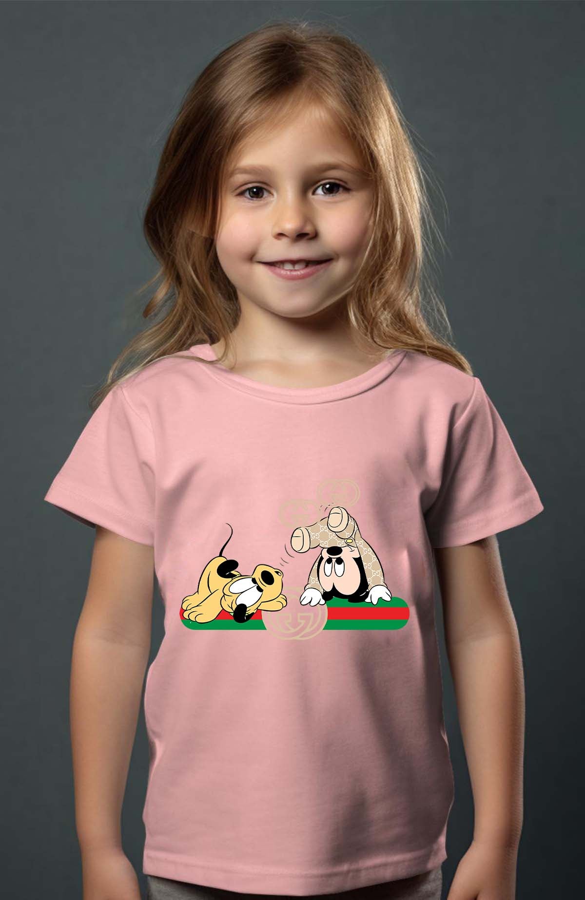 COULEUR:Rose|T-shirt Fille | BB Mickey Plutit Gucci Rose