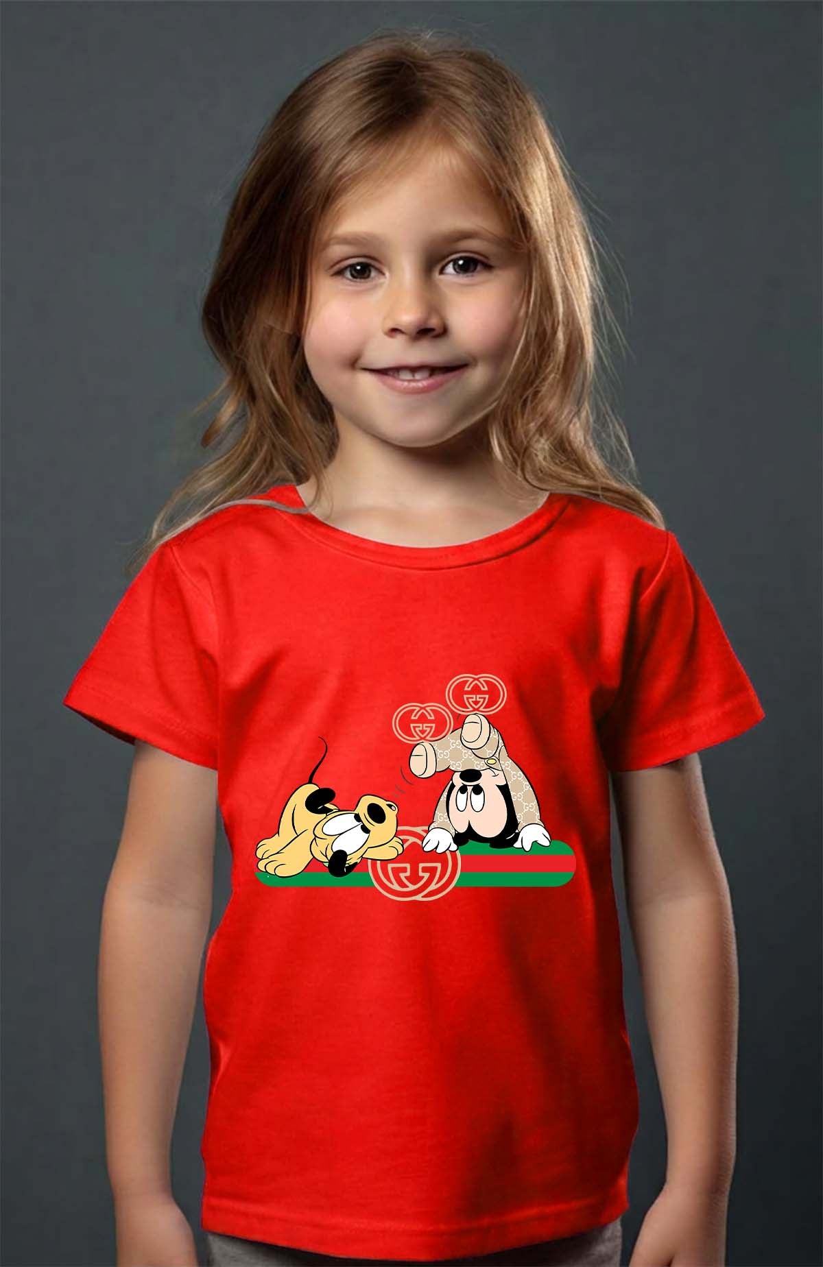 COULEUR:Rouge|T-shirt Fille | BB Mickey Plutit Gucci Rouge
