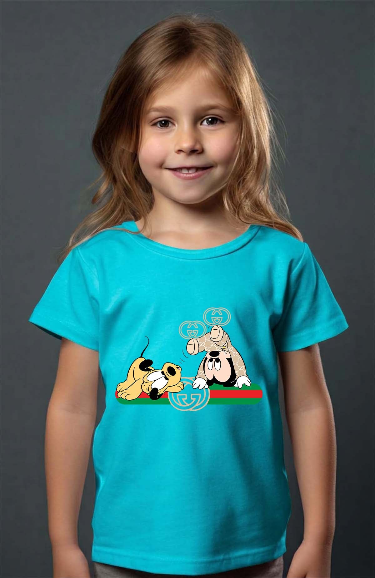 COULEUR:Turquoise|T-shirt Fille | BB Mickey Plutit Gucci Turquoise
