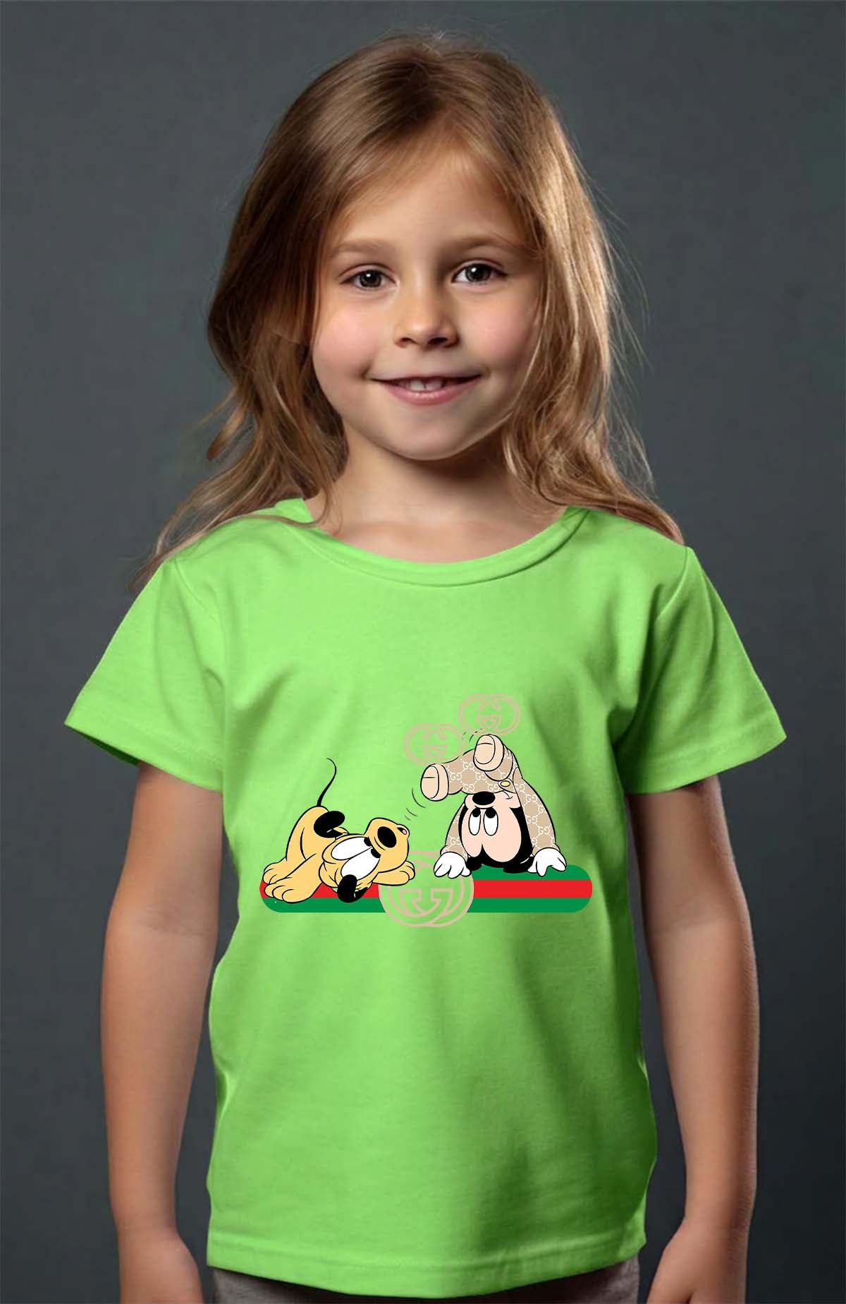 COULEUR:Vert Clair|T-shirt Fille | BB Mickey Plutit Gucci Vert Clair