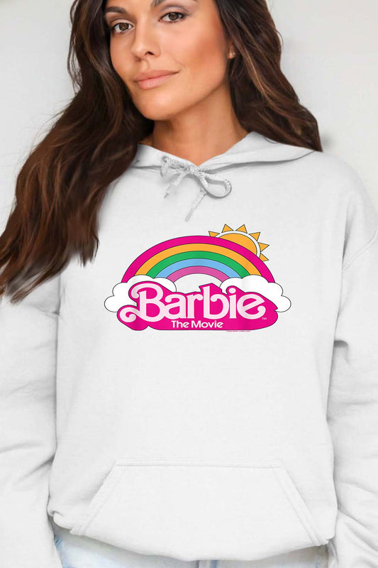 COULEUR:Blanc|Sweat Capuche Femme | Barbie Arc en ciel Blanc