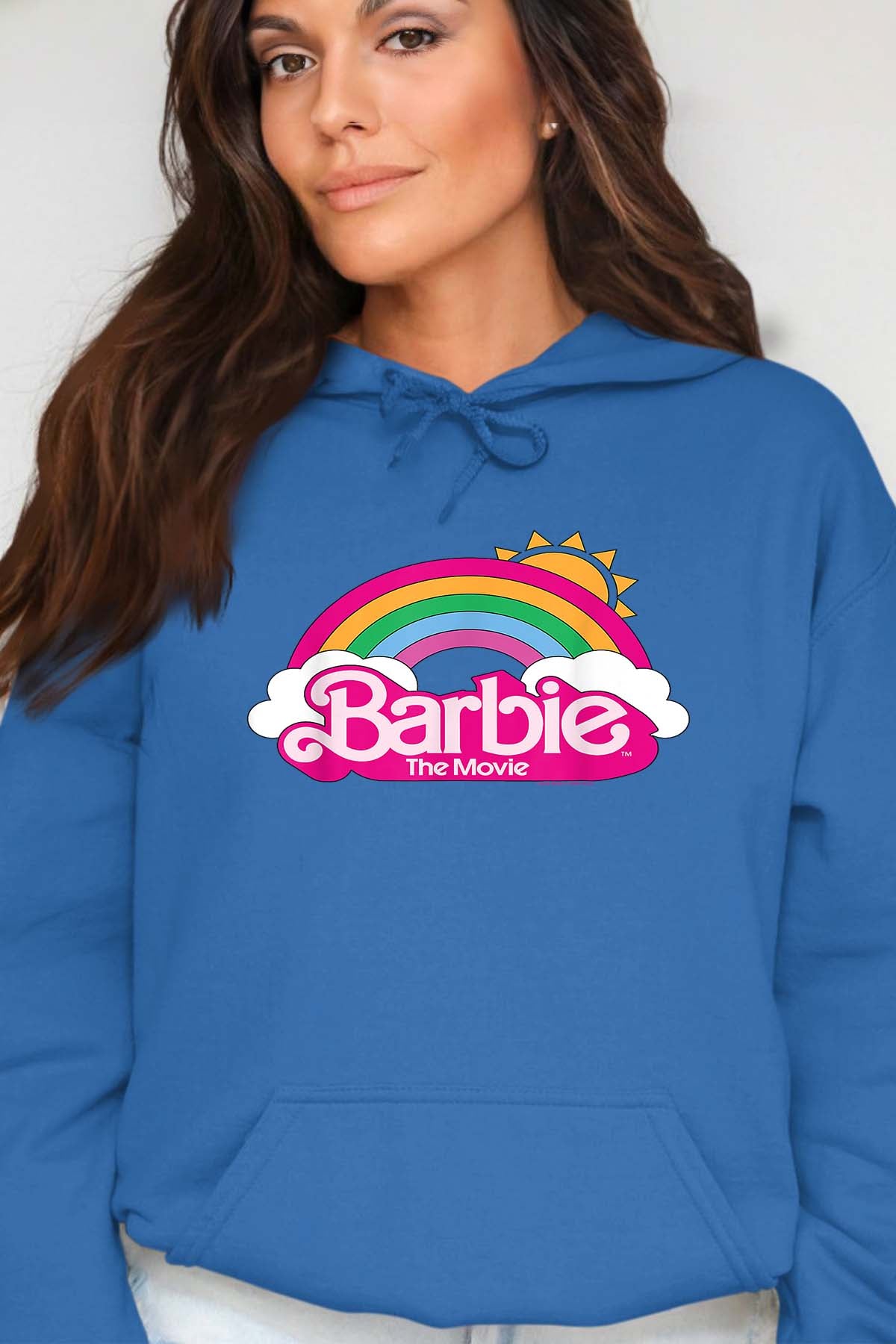 COULEUR:Bleu Roi|Sweat Capuche Femme | Barbie Arc en ciel Bleu Roi