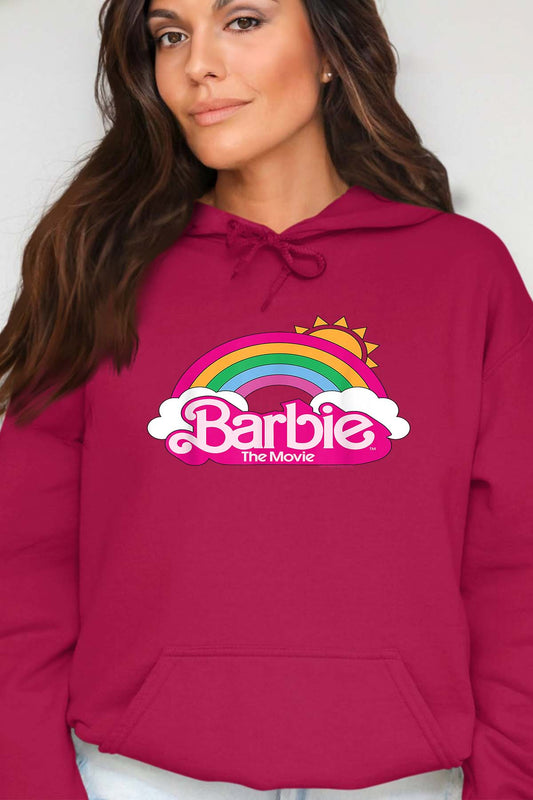 COULEUR:Bordeaux|Sweat Capuche Femme | Barbie Arc en ciel Bordeaux