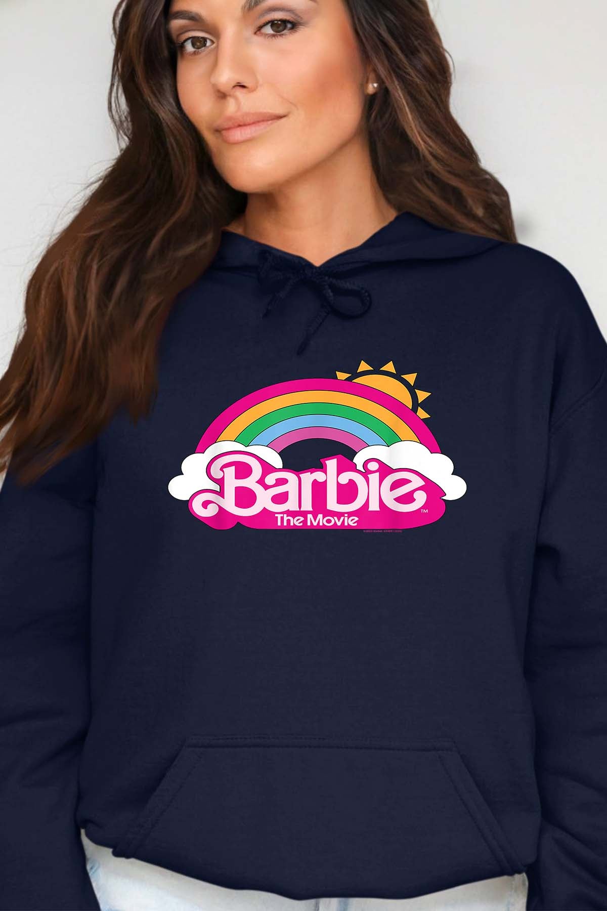 COULEUR:Marine|Sweat Capuche Femme | Barbie Arc en ciel Marine