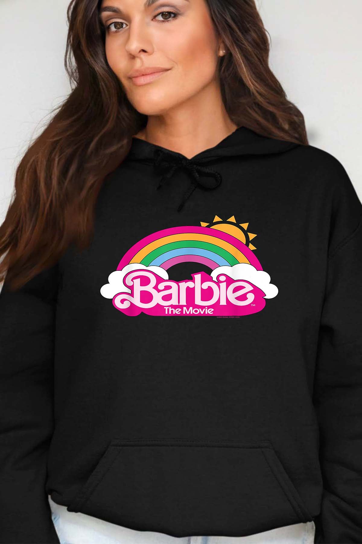 COULEUR:Noir|Sweat Capuche Femme | Barbie Arc en ciel Noir