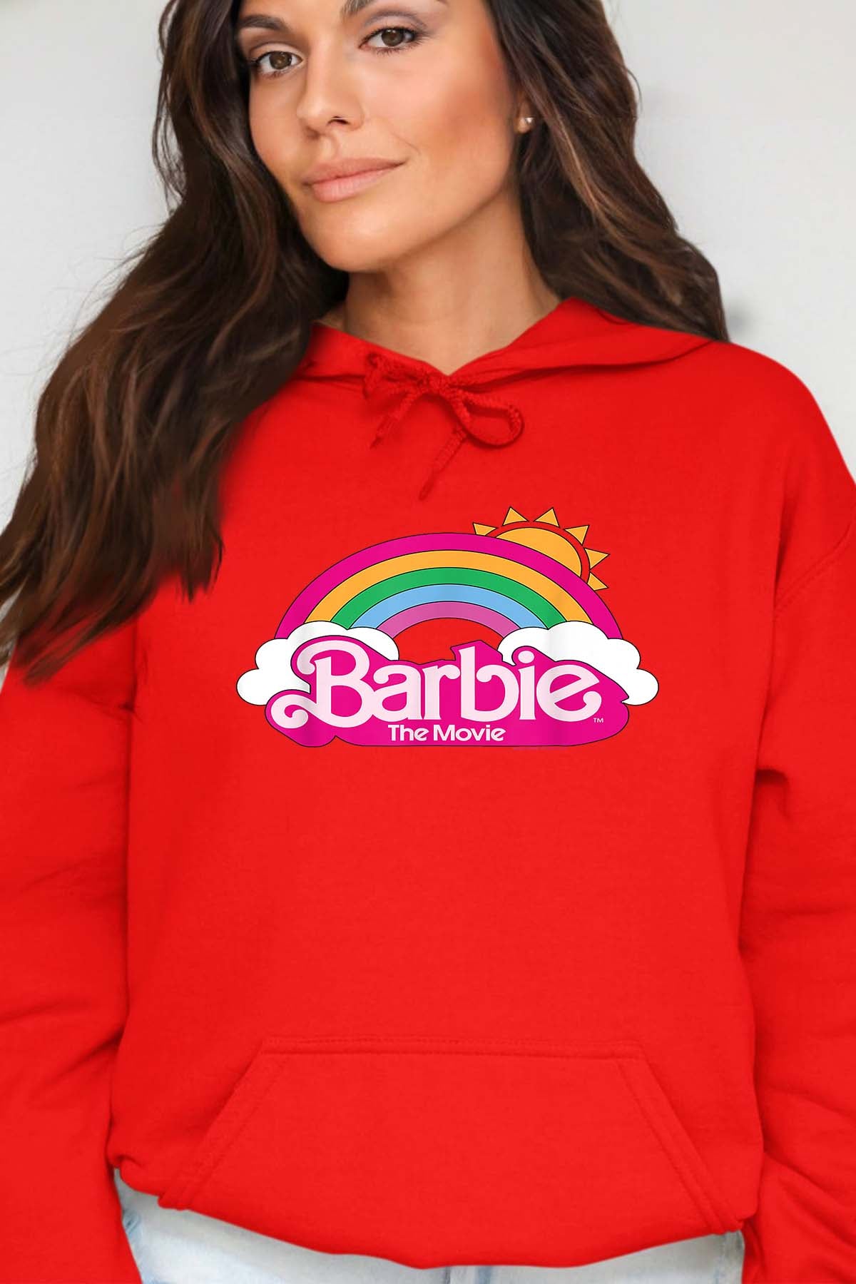COULEUR:Rouge|Sweat Capuche Femme | Barbie Arc en ciel Rouge