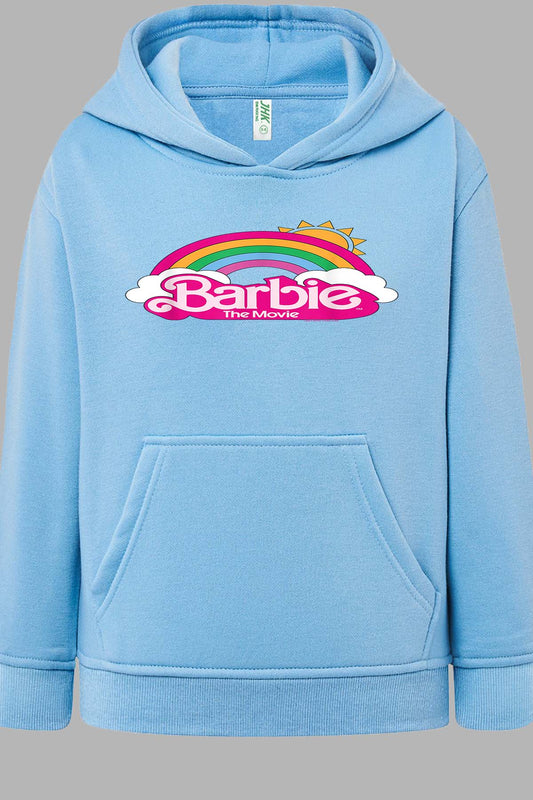 COULEUR:Bleu Ciel|Sweat Capuche Fille | Barbie Arc en ciel Bleu Ciel