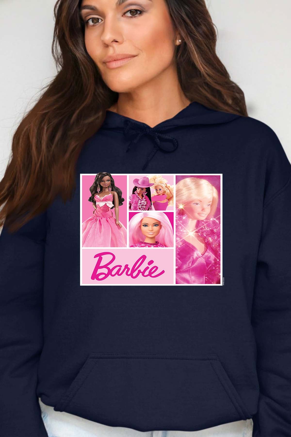 COULEUR:Marine|Sweat Capuche Femme | Barbie Dolls collage Marine