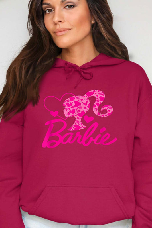 COULEUR:Bordeaux|Sweat Capuche Femme | Barbie Heart Bordeaux