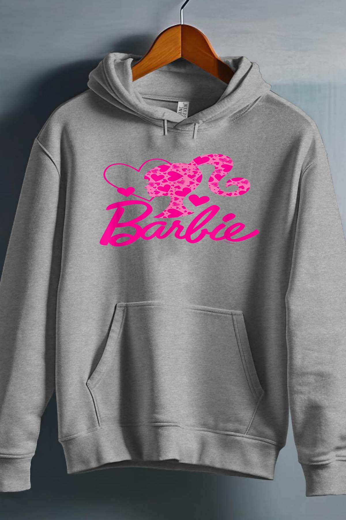COULEUR:Gris|Sweat Capuche Fille | Barbie Heart Gris