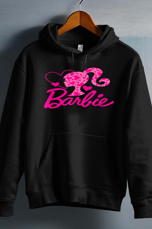 COULEUR:Noir|Sweat Capuche Fille | Barbie Heart Noir