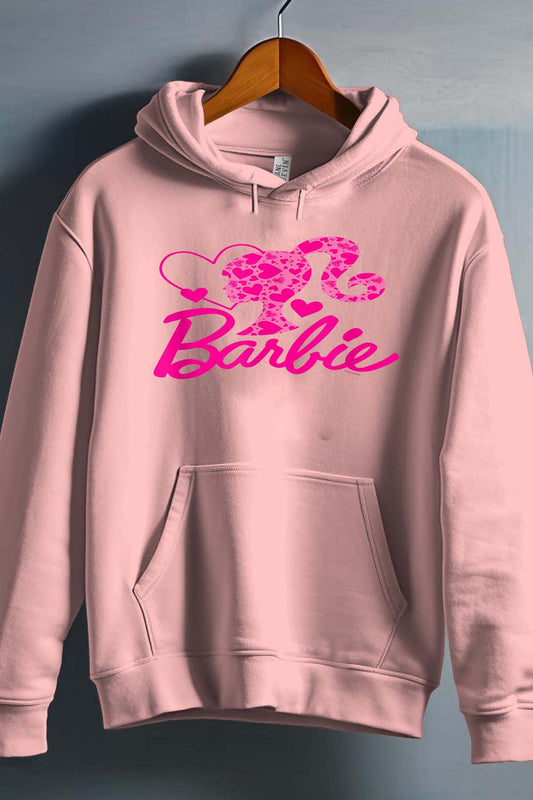 COULEUR:Rose|Sweat Capuche Fille | Barbie Heart Rose