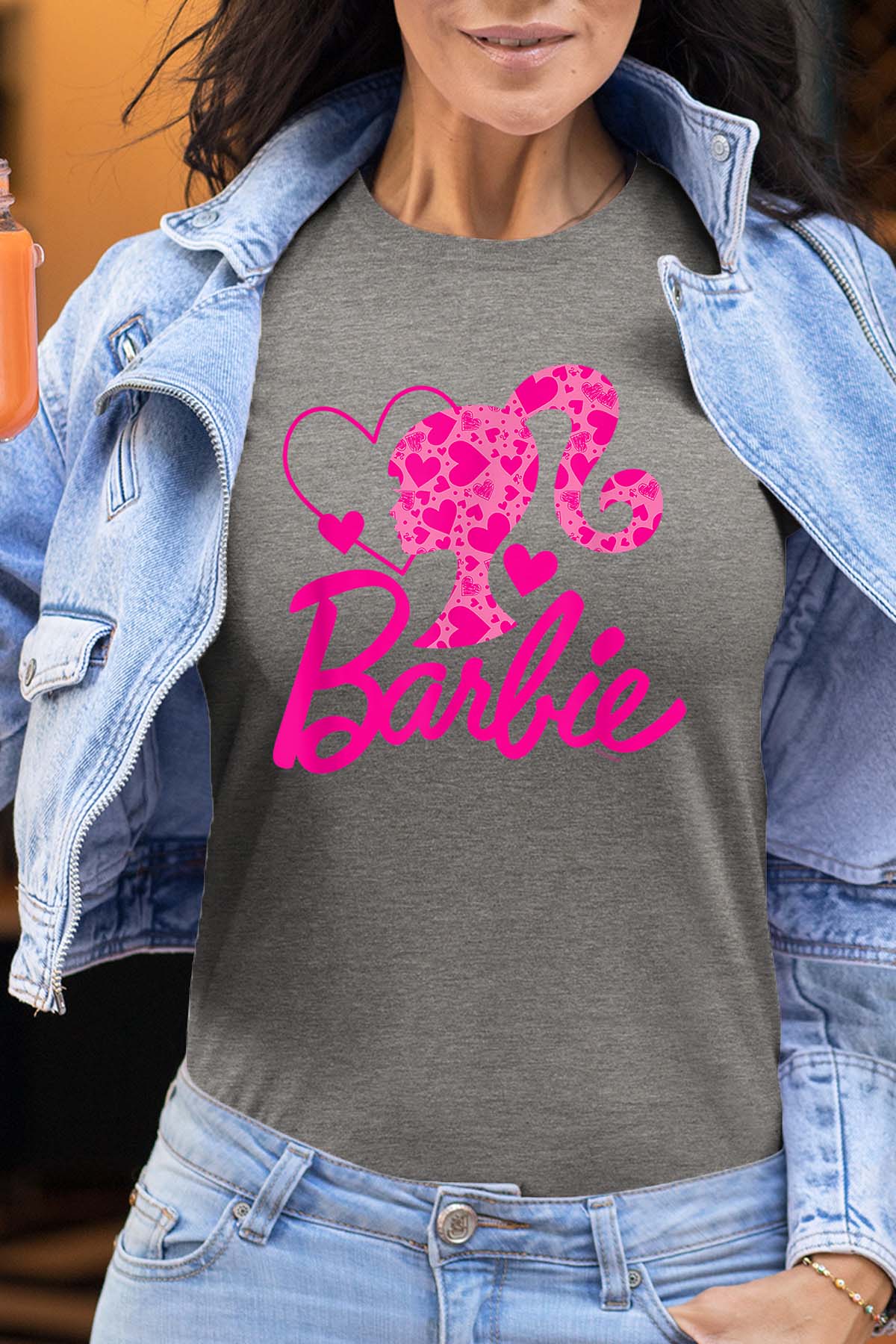 COULEUR:Gris|T-shirt Femme | Barbie Heart Gris