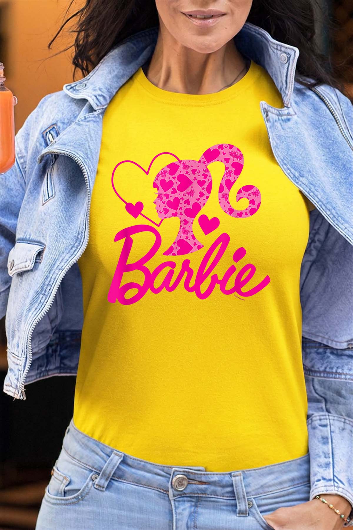 COULEUR:Jaune|T-shirt Femme | Barbie Heart Jaune
