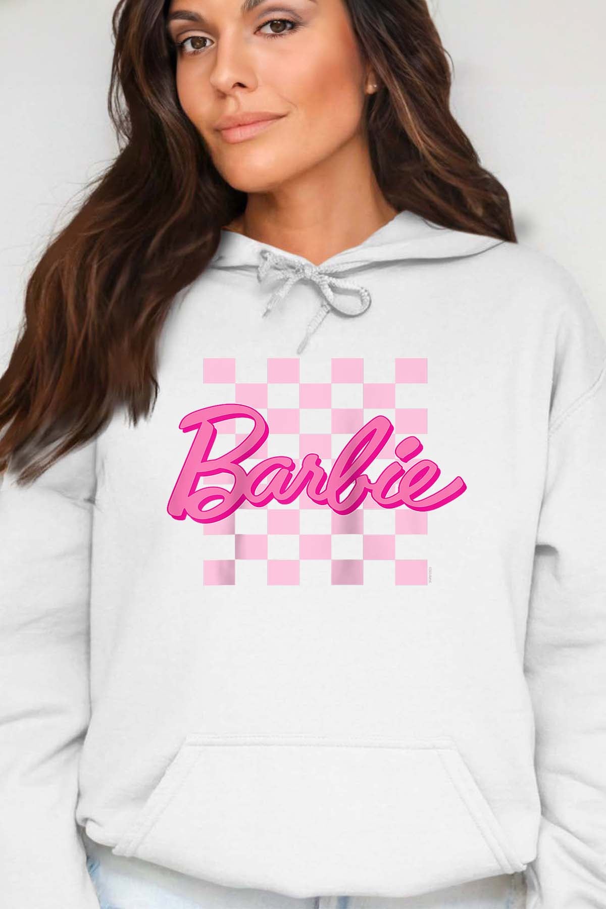 COULEUR:Blanc|Sweat Capuche Femme | Barbie Raglan Blanc