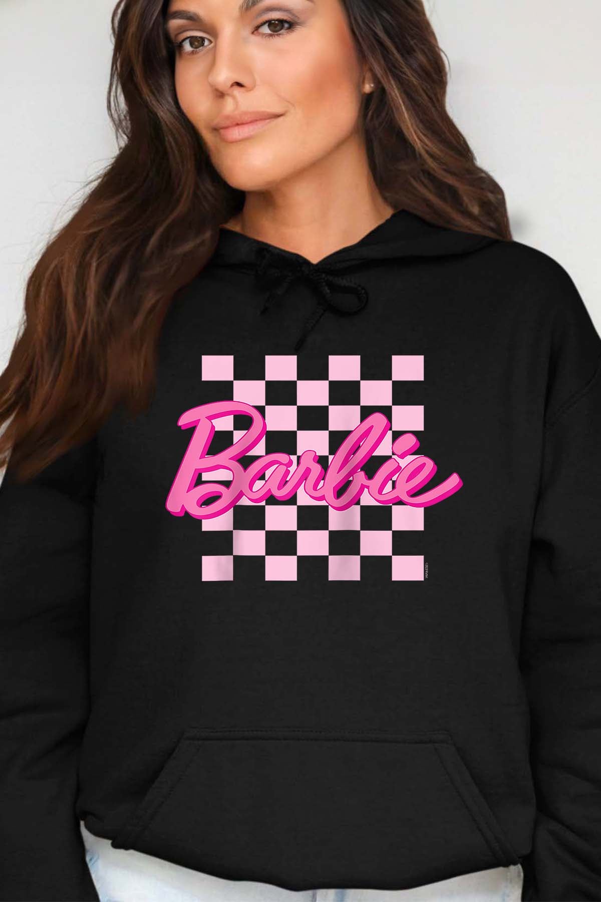COULEUR:Noir|Sweat Capuche Femme | Barbie Raglan Noir
