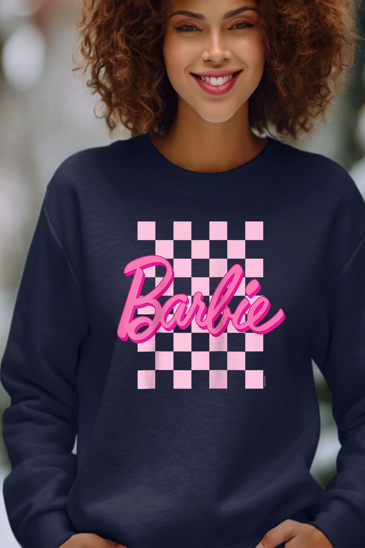 COULEUR:Marine|Sweat Col Rond Femme | Barbie Raglan Marine