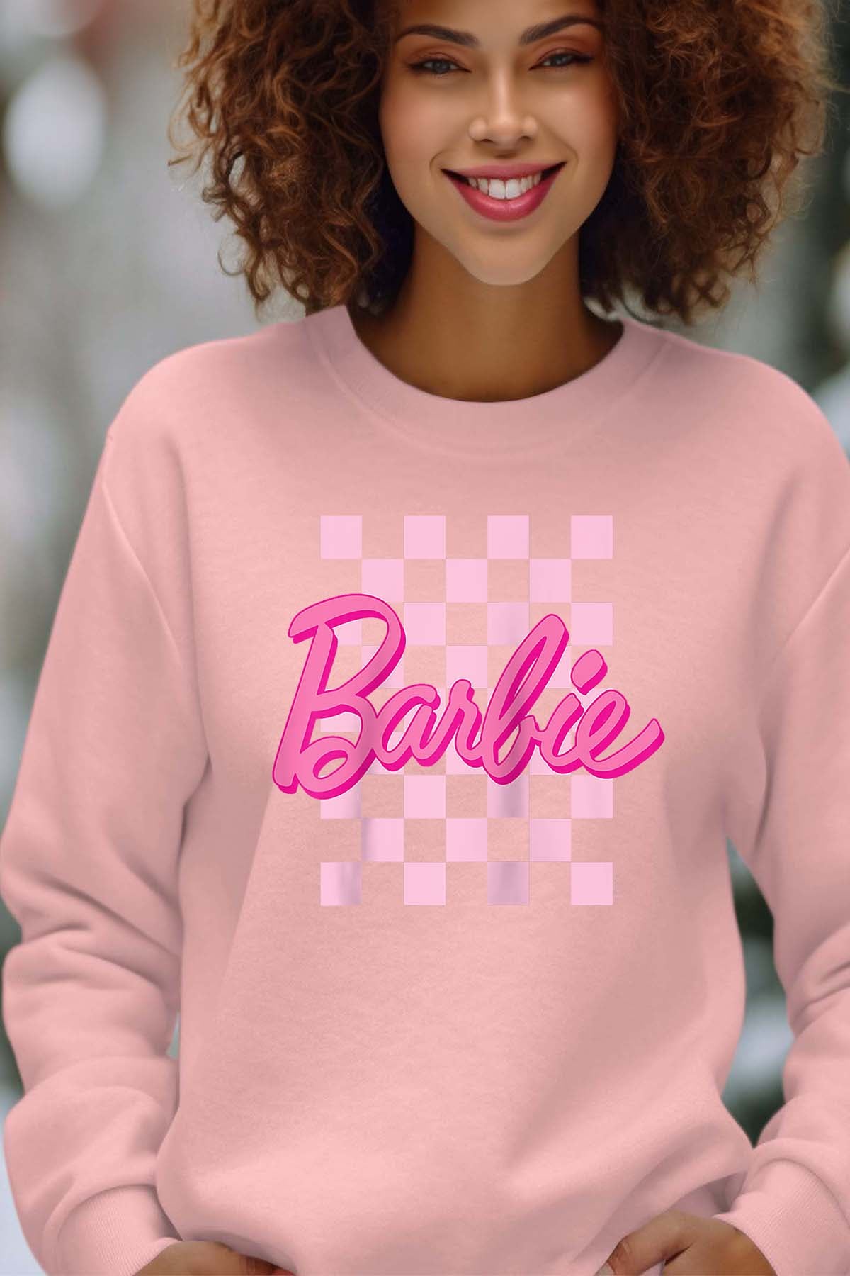 COULEUR:Rose|Sweat Col Rond Femme | Barbie Raglan Rose