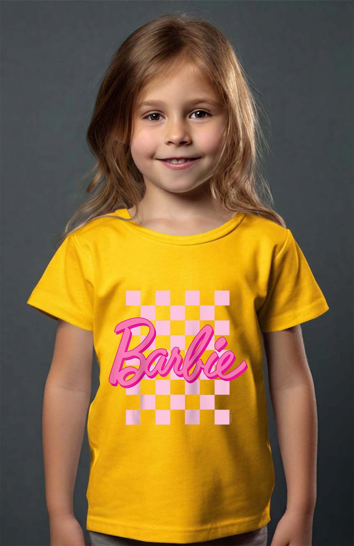 COULEUR:Jaune|T-shirt Fille | Barbie Raglan Jaune