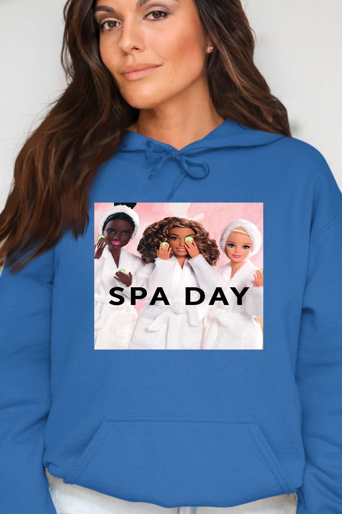COULEUR:Bleu Roi|Sweat Capuche Femme | Barbie Spa Day Bleu Roi