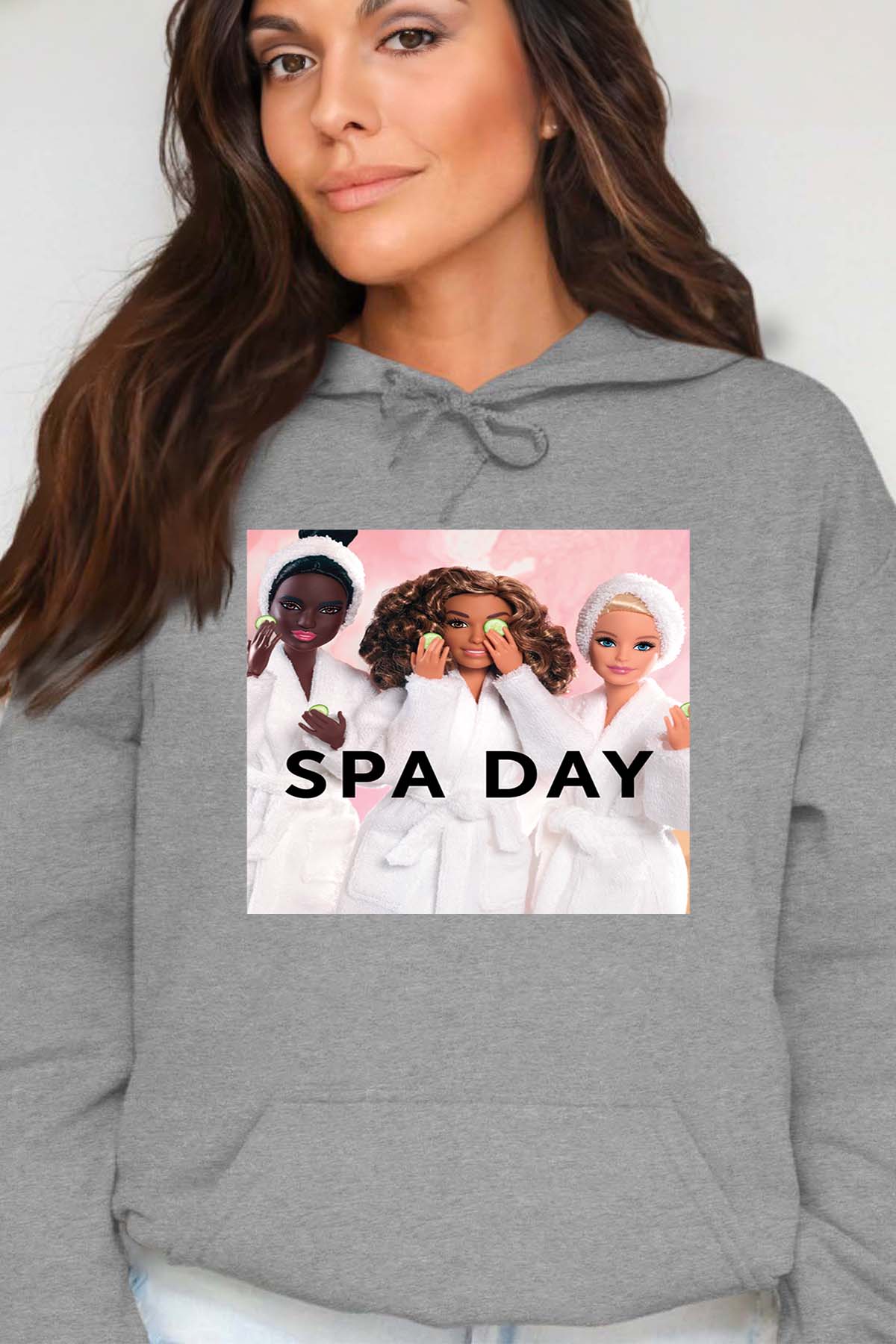 COULEUR:Gris|Sweat Capuche Femme | Barbie Spa Day Gris