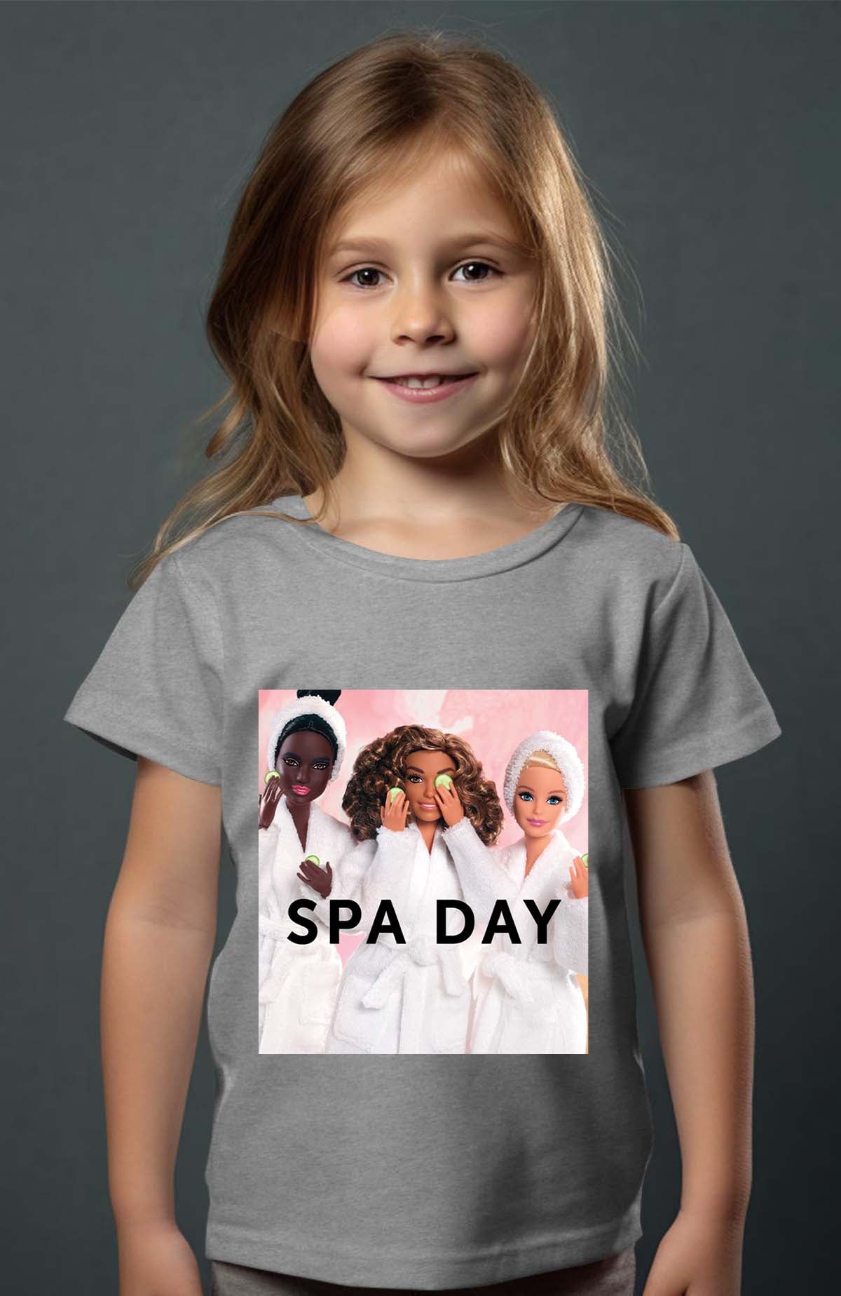 COULEUR:Gris|T-shirt Fille | Barbie Spa Day Gris