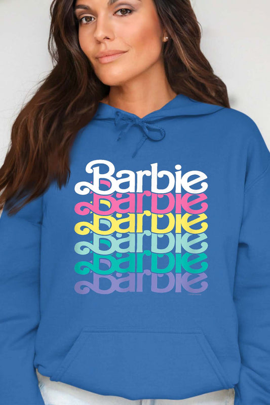 COULEUR:Bleu Roi|Sweat Capuche Femme | Barbie Stacked Spring Bleu Roi