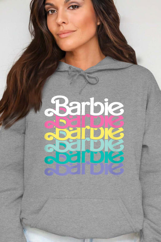 COULEUR:Gris|Sweat Capuche Femme | Barbie Stacked Spring Gris