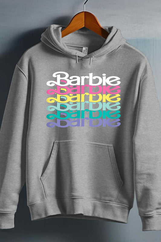 COULEUR:Gris|Sweat Capuche Fille | Barbie Stacked Spring Gris