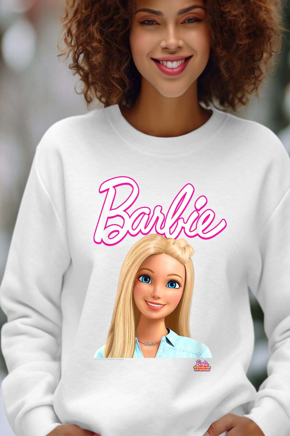 COULEUR:Blanc|Sweat Col Rond Femme | Barbie dolls Blanc