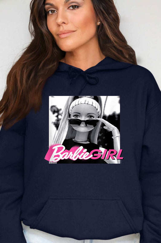 COULEUR:Marine|Sweat Capuche Femme | Barbie lunette Marine