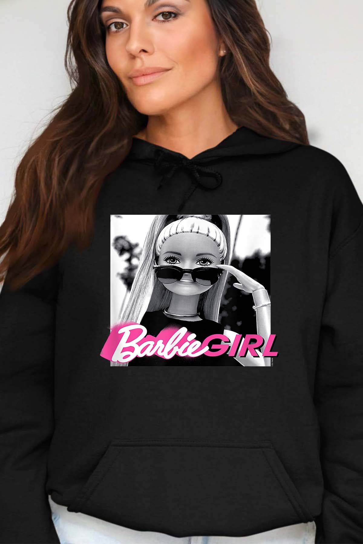 COULEUR:Noir|Sweat Capuche Femme | Barbie lunette Noir