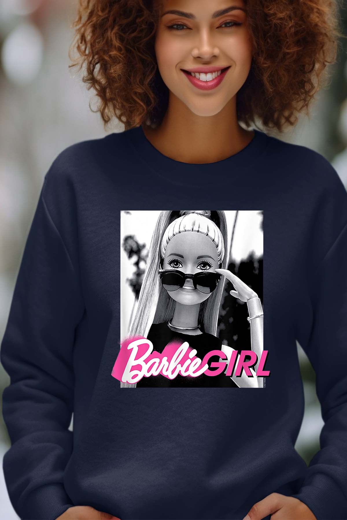 COULEUR:Marine|Sweat Col Rond Femme | Barbie lunette Marine