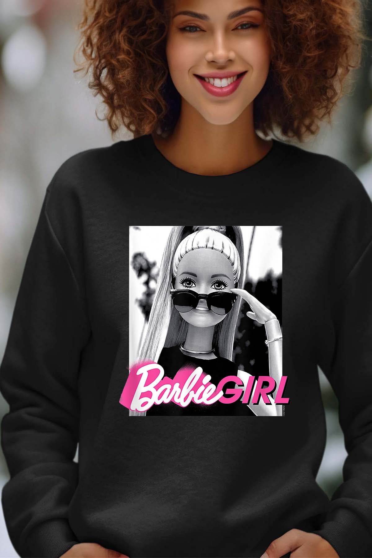 COULEUR:Noir|Sweat Col Rond Femme | Barbie lunette Noir