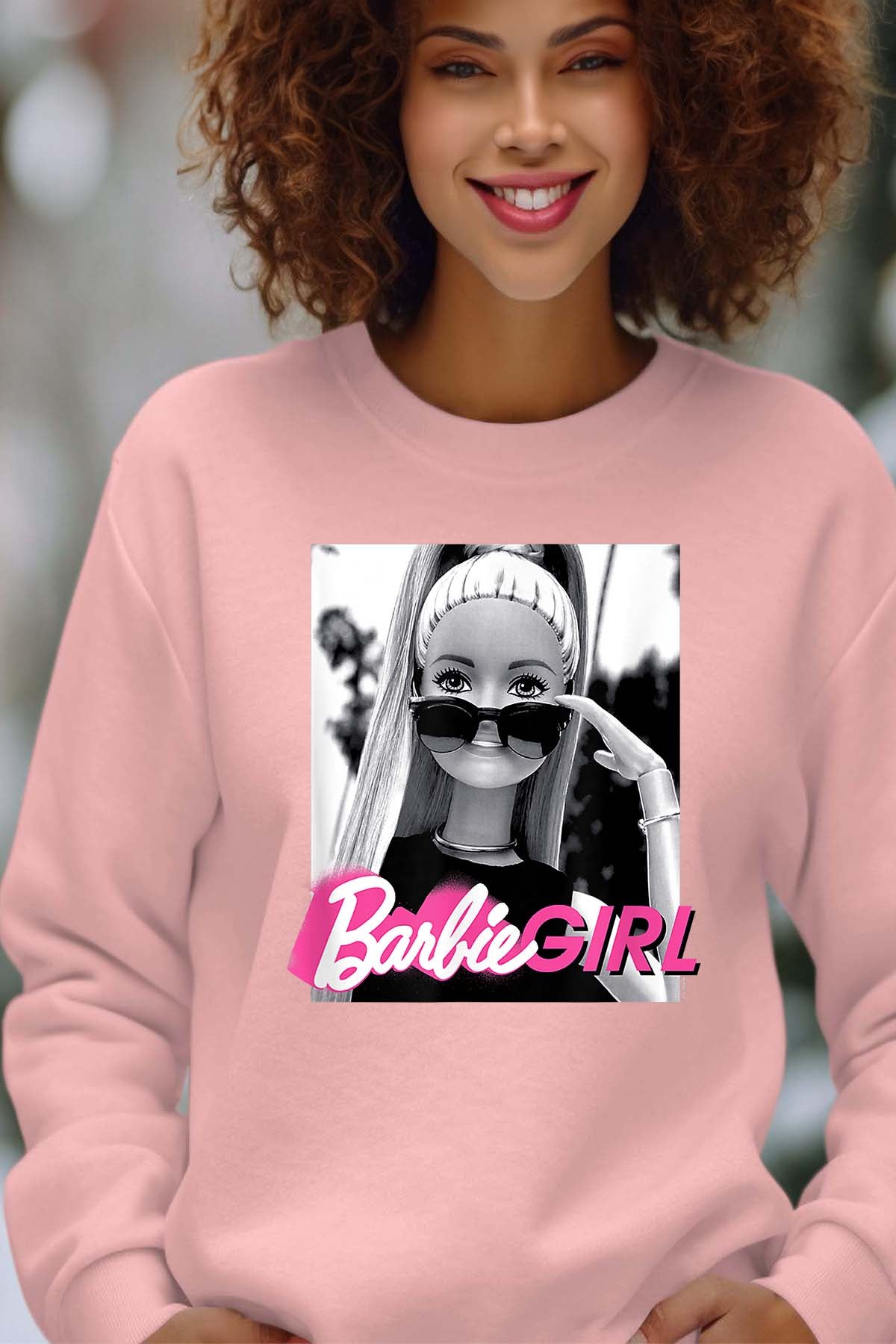 COULEUR:Rose|Sweat Col Rond Femme | Barbie lunette Rose