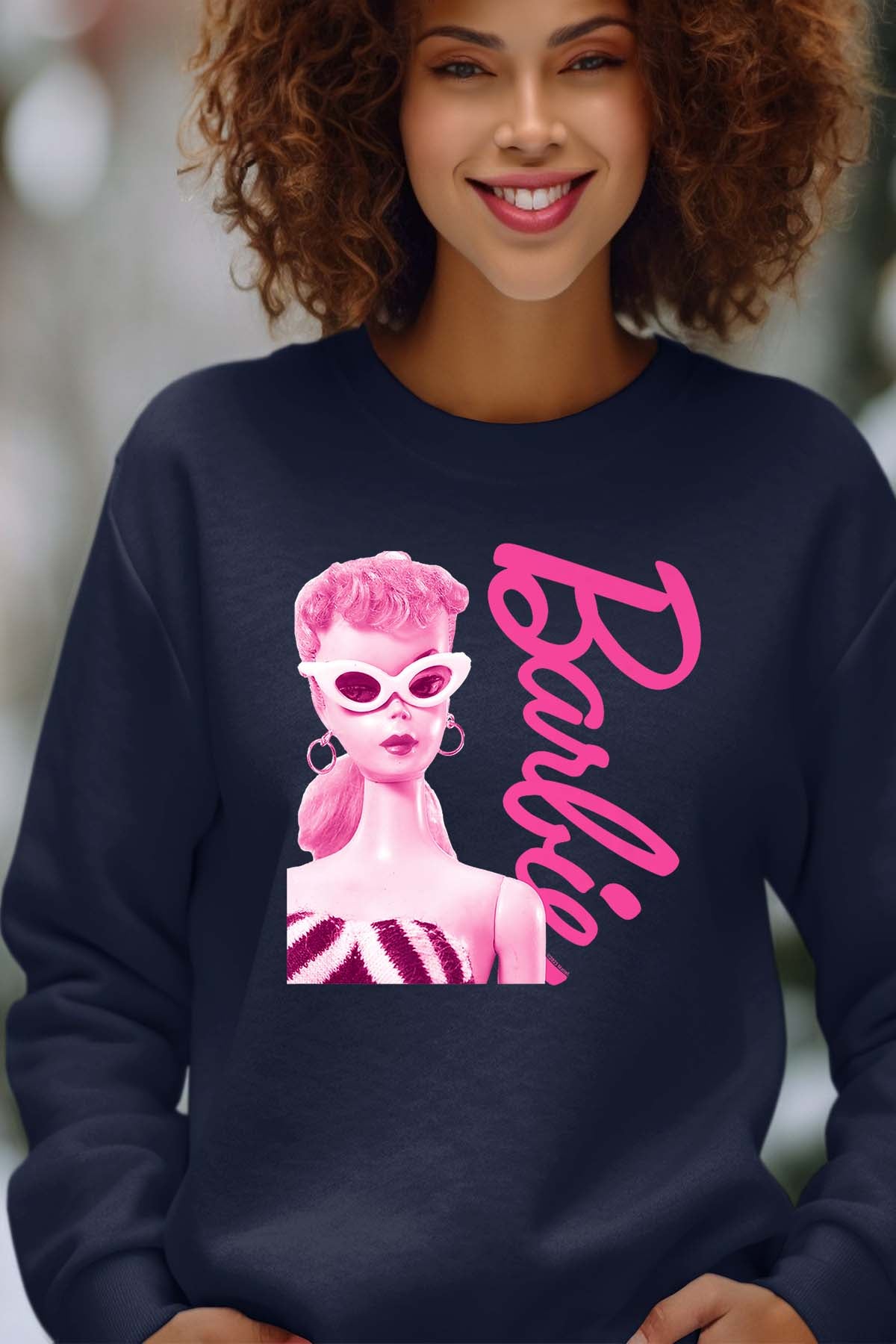 COULEUR:Marine|Sweat Col Rond Femme | Barbie star Marine