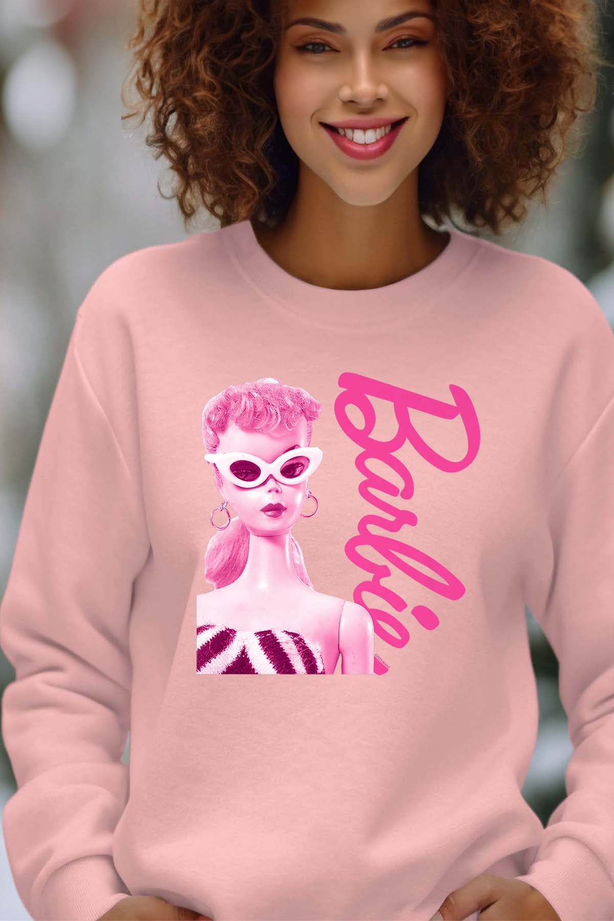 COULEUR:Rose|Sweat Col Rond Femme | Barbie star Rose