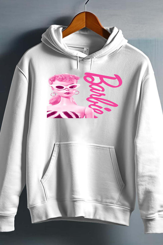 COULEUR:Blanc|Sweat Capuche Fille | Barbie star Blanc