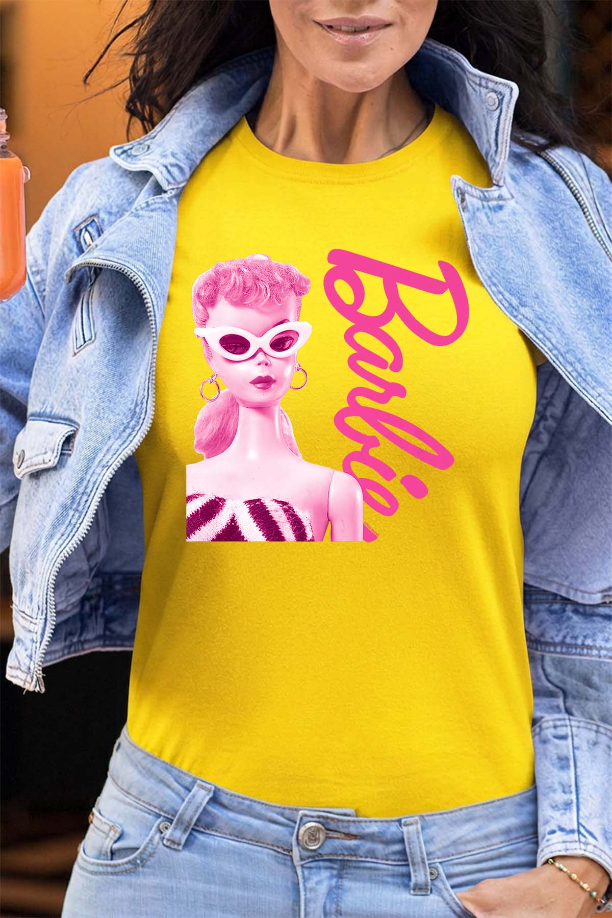 COULEUR:Jaune|T-shirt Femme | Barbie star Jaune