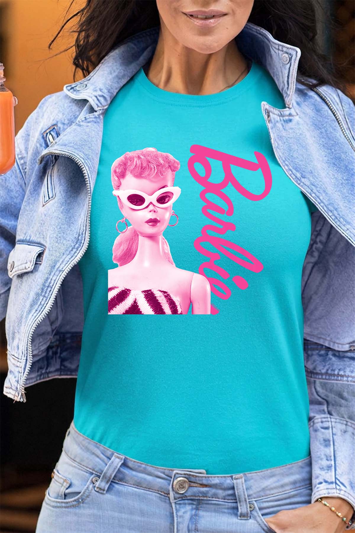 COULEUR:Turquoise|T-shirt Femme | Barbie star Turquoise