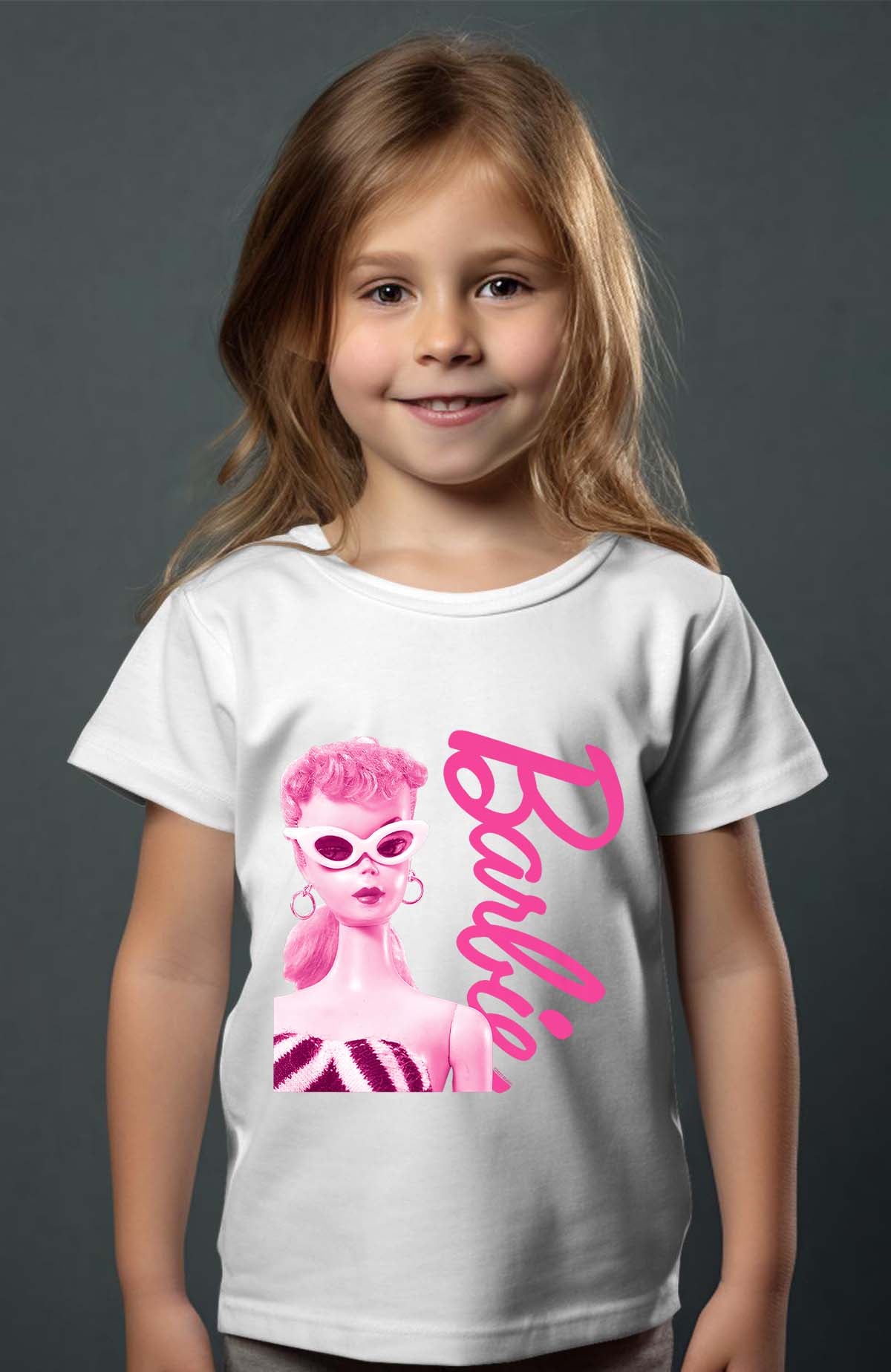 COULEUR:Blanc|T-shirt Fille | Barbie star Blanc